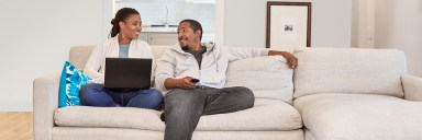 African American Living Room Couple